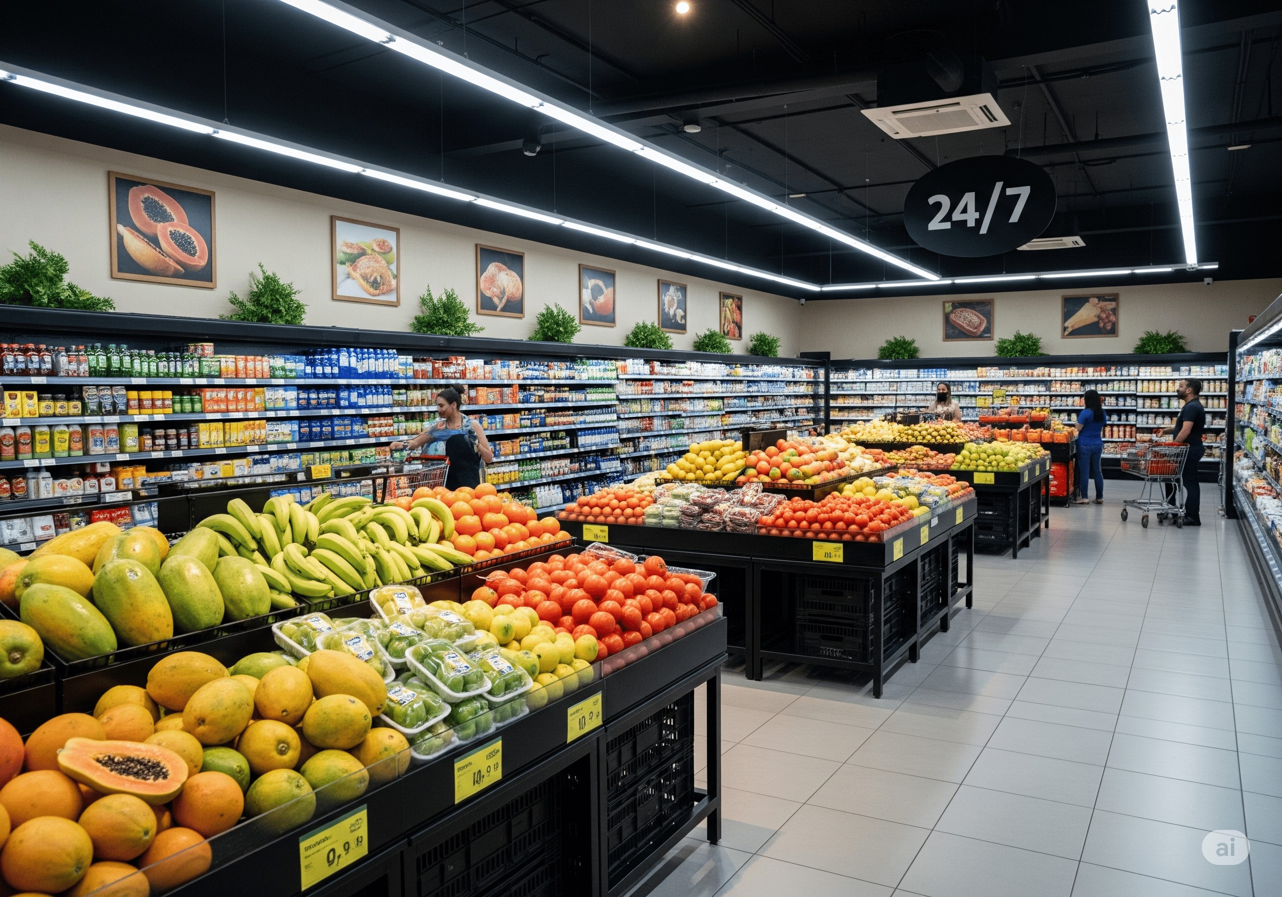 Supermercados 24/7 siempre abiertos